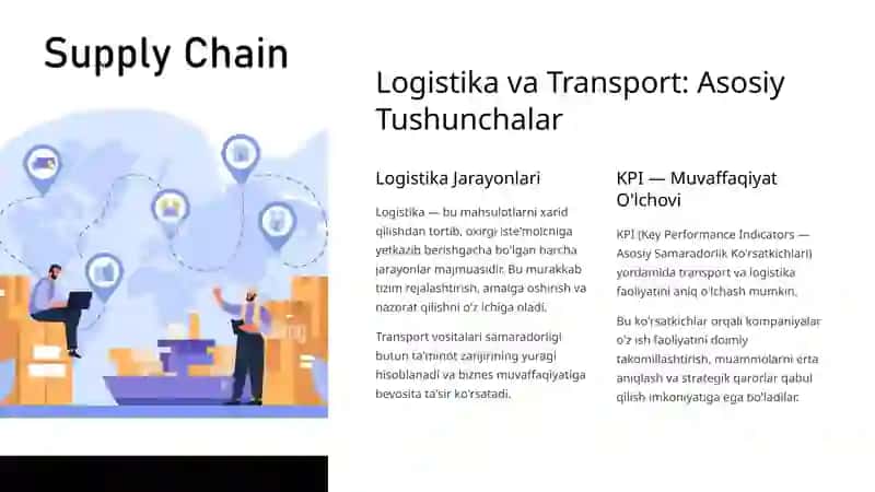 Logistik Ko'rsatkichlar va Transport Vositalari Ish Unumiga Ta'siri 2