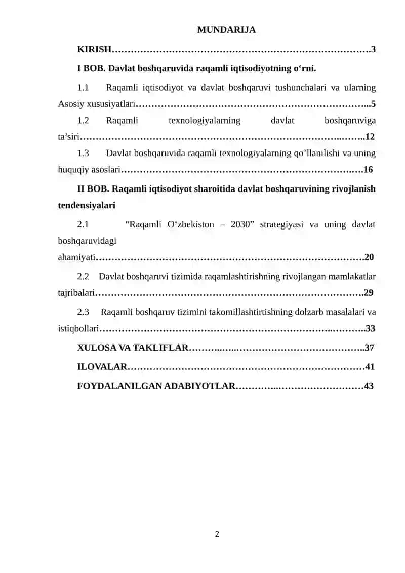 Davlat boshqaruvida raqamli iqtisodiyotning o‘rni. 2