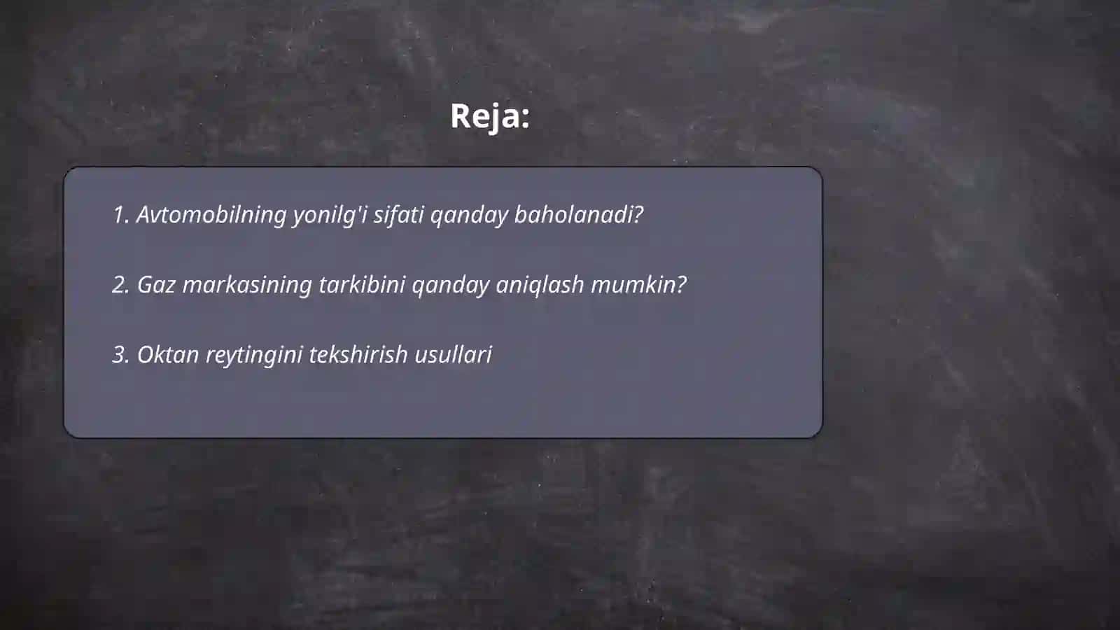 Avtomobilning yonilg'i sifati qanday baholanadi? 2