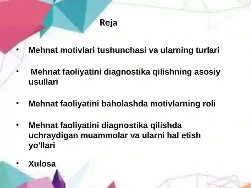 Mehnat motivlari tushunchasi va ularning turlari 2