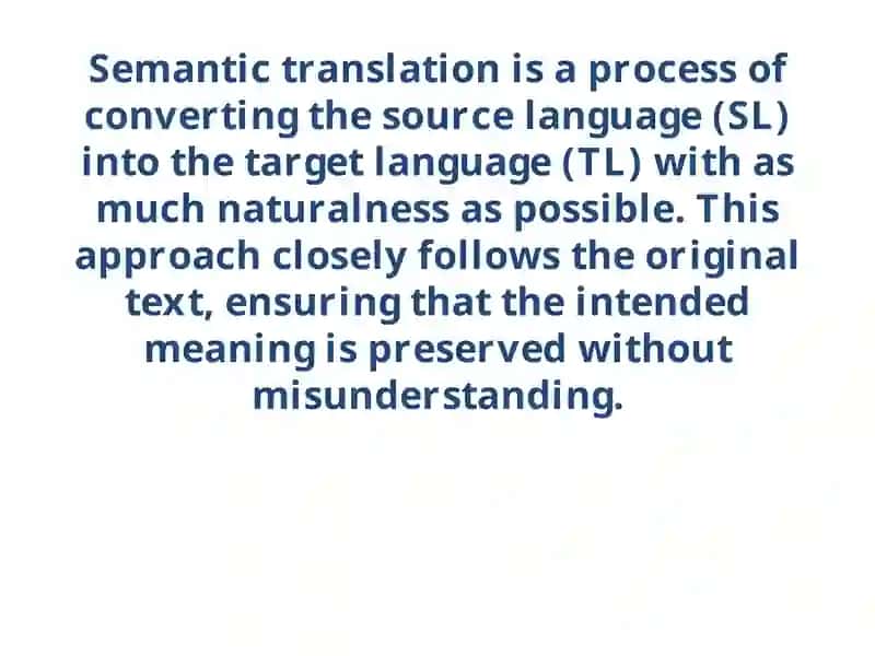 Semantic aspects of translation 2