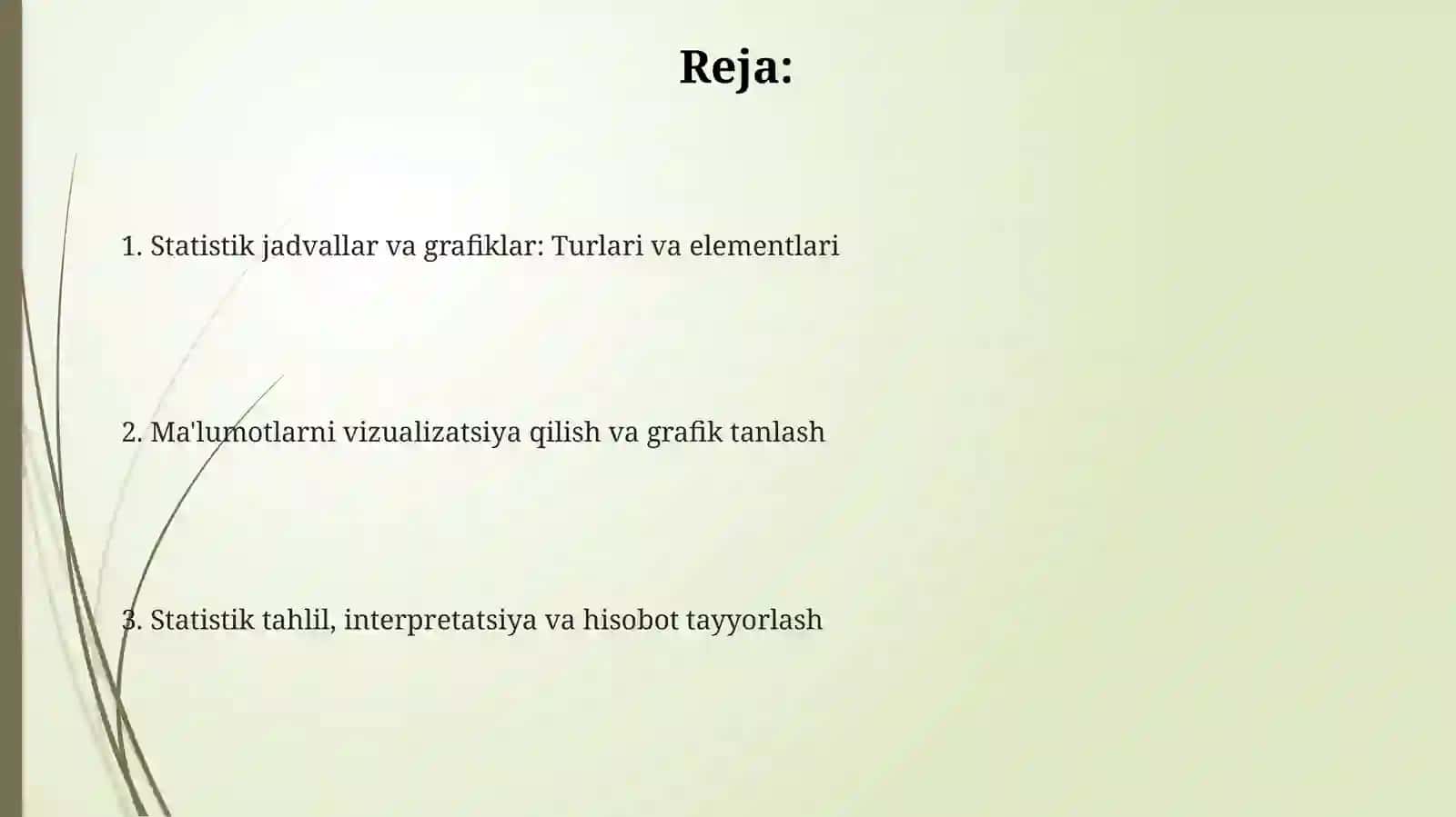 Statistik jadvallar vagrafiklarbilanishlash 2