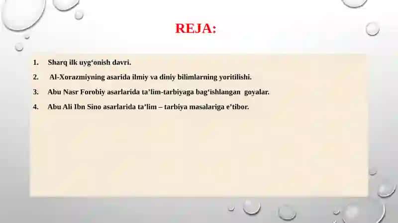 SHARQ UYG`ONISH DAVRIDA PEDAGOGIK FIKRLARNING RIVOJLANISHI 2