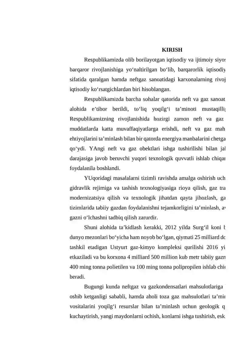 NEFT VA GAZ QUDUQLARINI TUGALLASH ISHLARINING LOYIHALASH 2