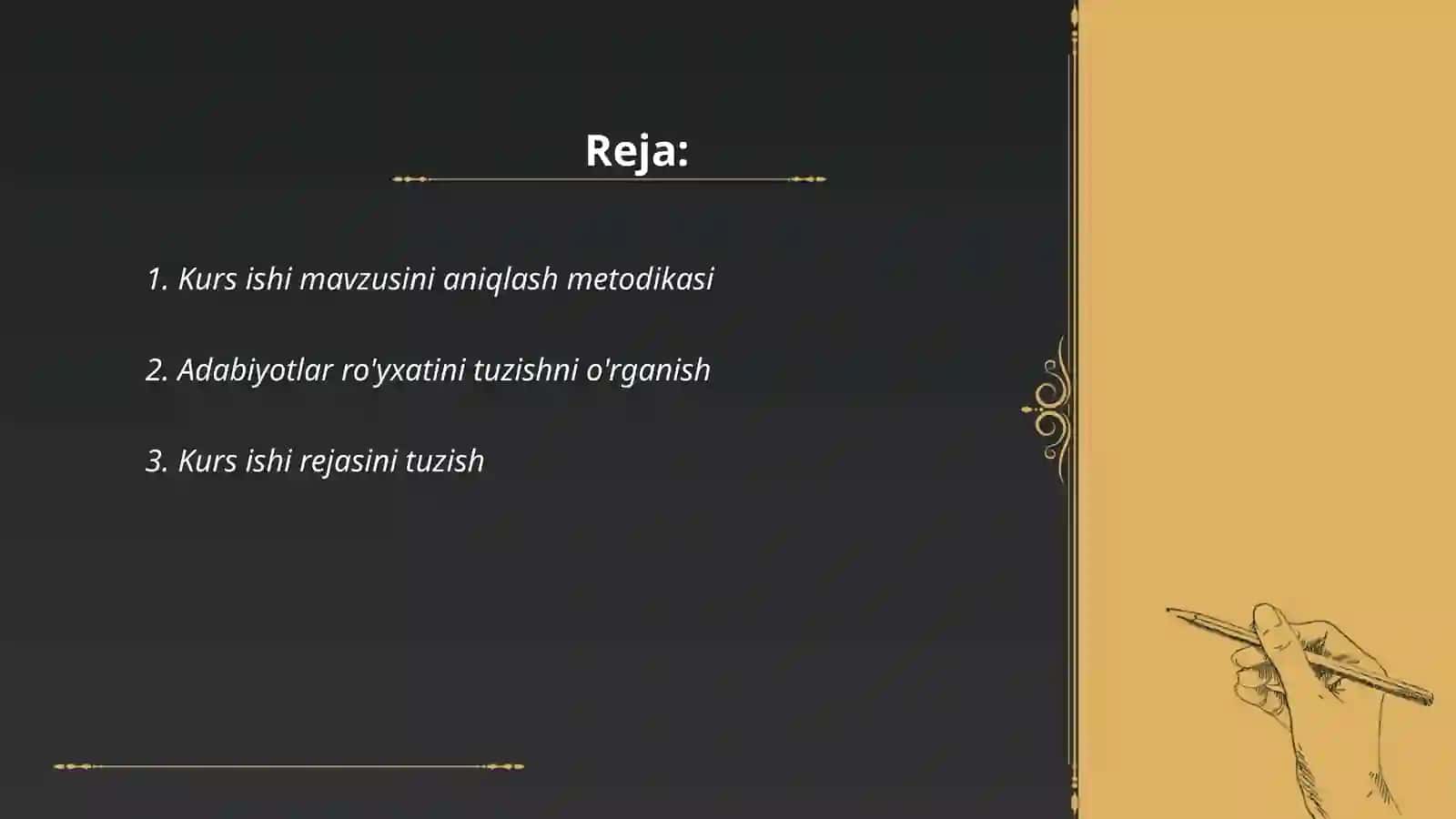 Mutaxassislik fanlaridan kurs ishini tayyorlash metodikasi 2