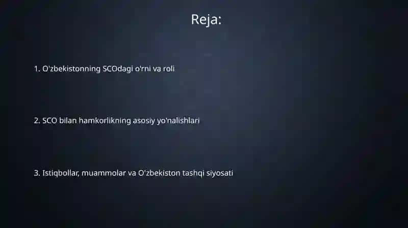 O'zbekiston va SHHT 2