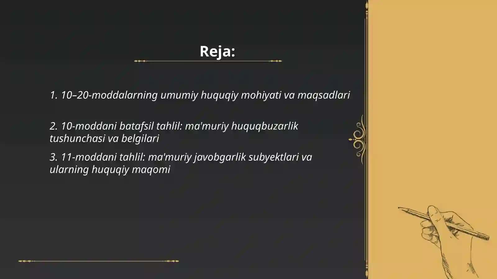 Mamuriy huquqbuzarlik va mauroy javobgarlik 20 listli mamuriy javobgarlik kodeksi 2