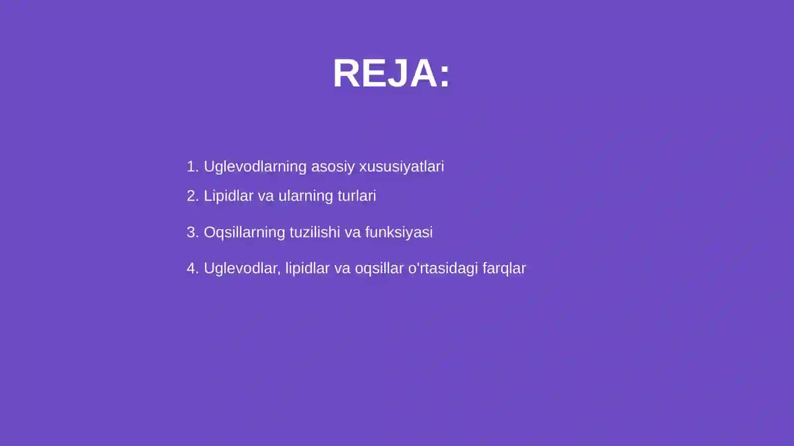 Uglevodlar, lipidlar va oqsillar 2