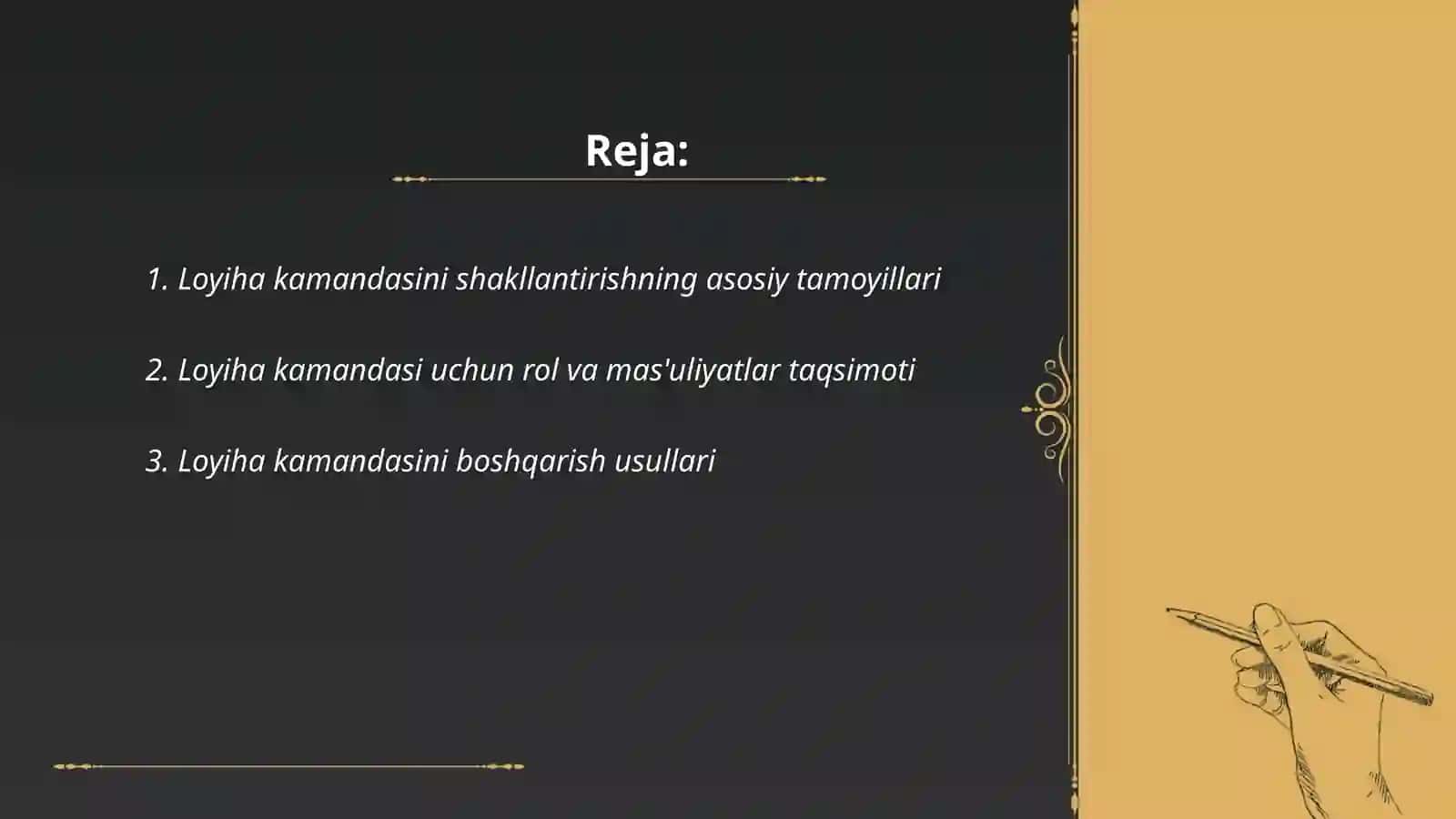 Loyiha kamandasini kamandani shakllantirish va rivojlantirish 2
