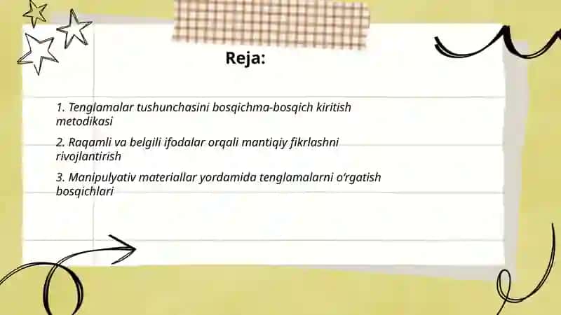 Boshlang`ich sinfda tenglamalarni o`rgatish bosqichlari va ularning mantiqiy fikrlashiga ta`siri 2