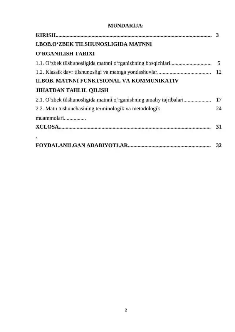 OʻZBEK TILSHUNOSLIGIDA MATNNI OʻRGANILISH TARIXI 2