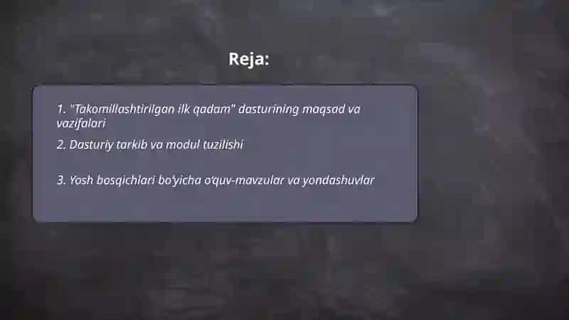 Takomillashtirilgan ilk qadam 2