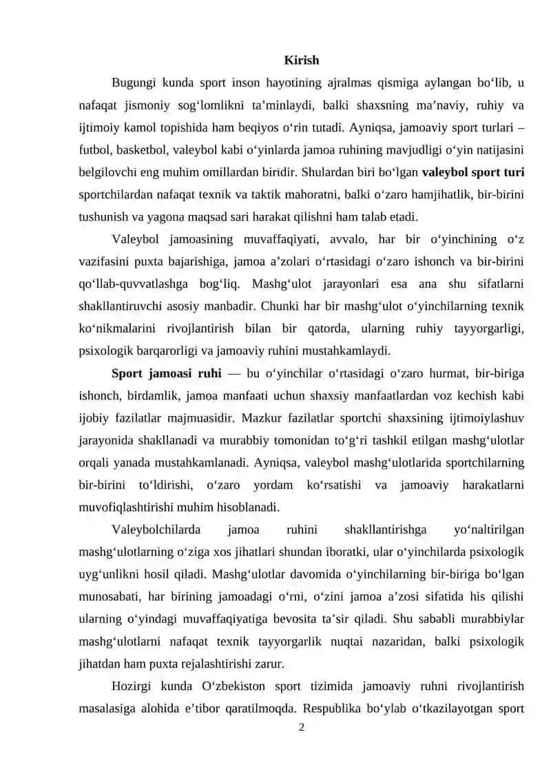 Voleybolda psixologik rivojlantirish 2