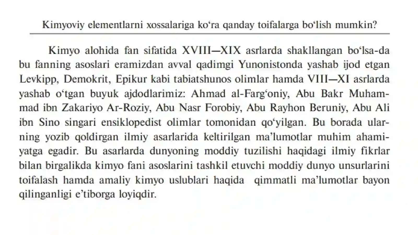 Davriy qonun va davriy jadvalni o‘qitish metodikasi 2