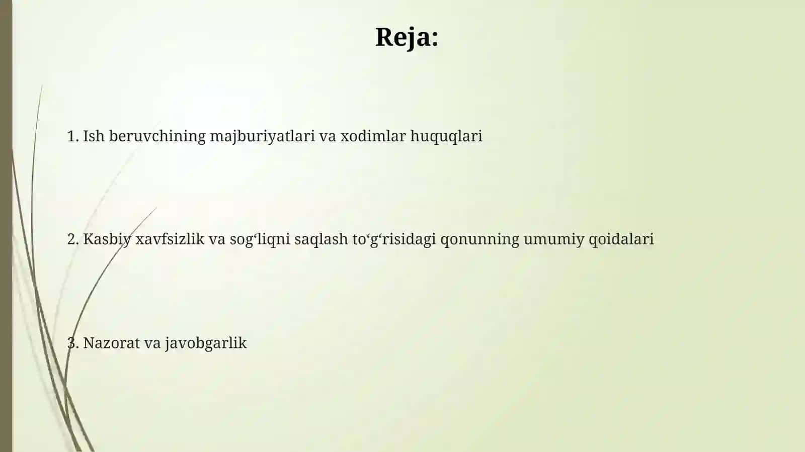 Mehnatni muhofaza qilish toʻgʻrisida qonuni 2