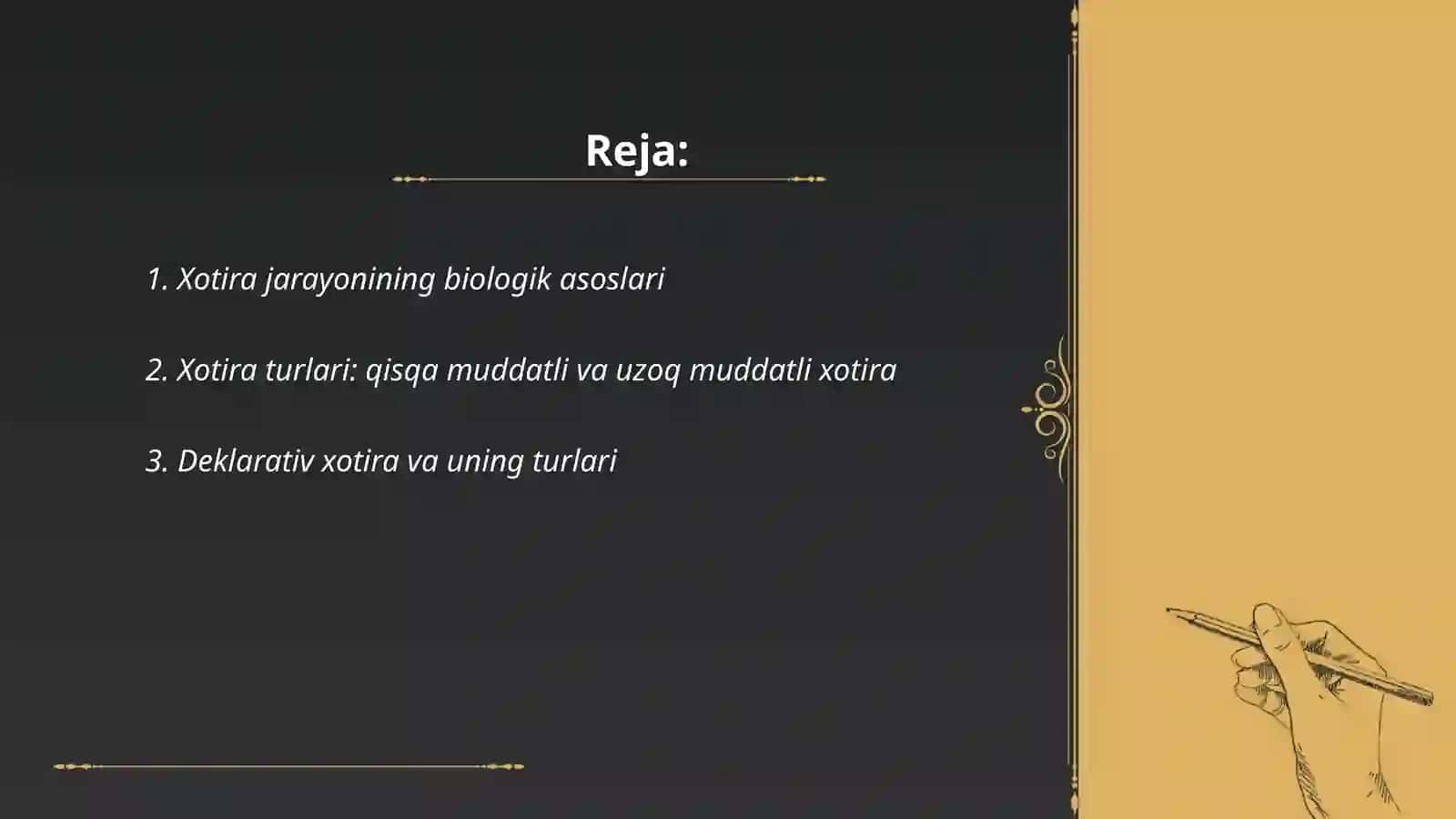 Xotira jarayonlari va uning turlari 2