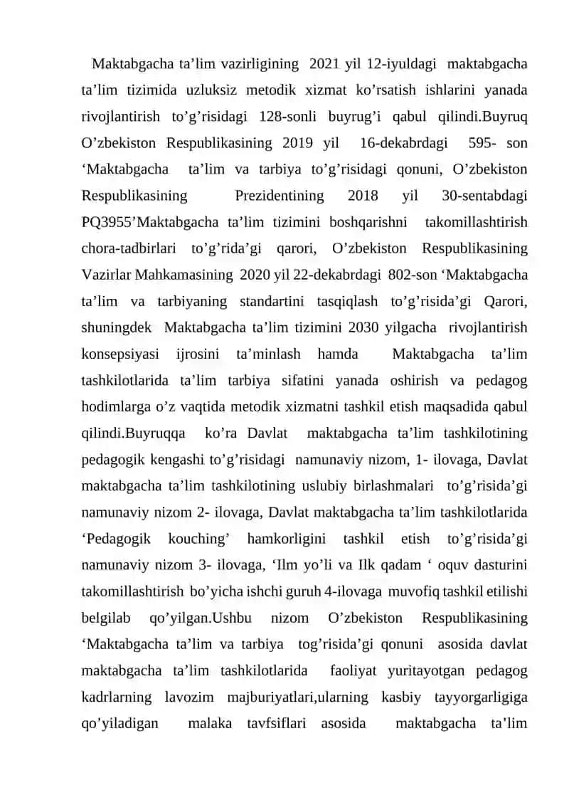 "MAKTABGACHA TA'LIM VA TARBIYA TOG'RISIDA"GI QONUNI 2