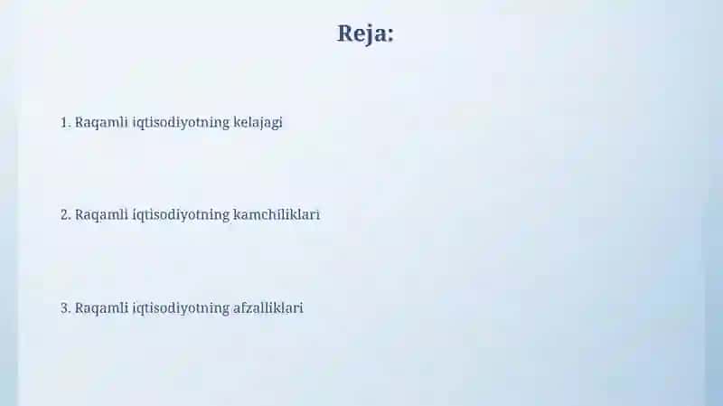 Raqamli iqtisodiyot:afzalliklari va kamciliklari 2