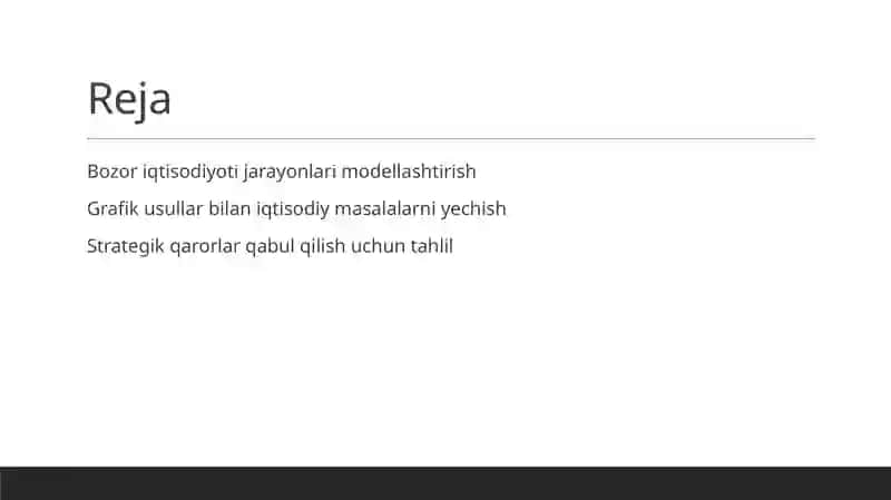 Bozor iqtisodiyoti jarayonlarini modellashtirish 2