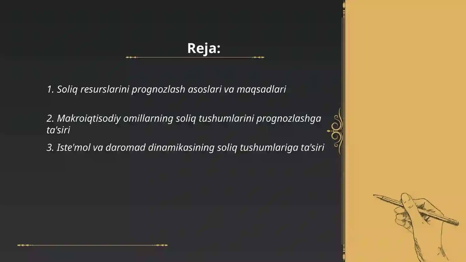 Soliq resurslarini prognozlash asoslari va maqsadlari 2