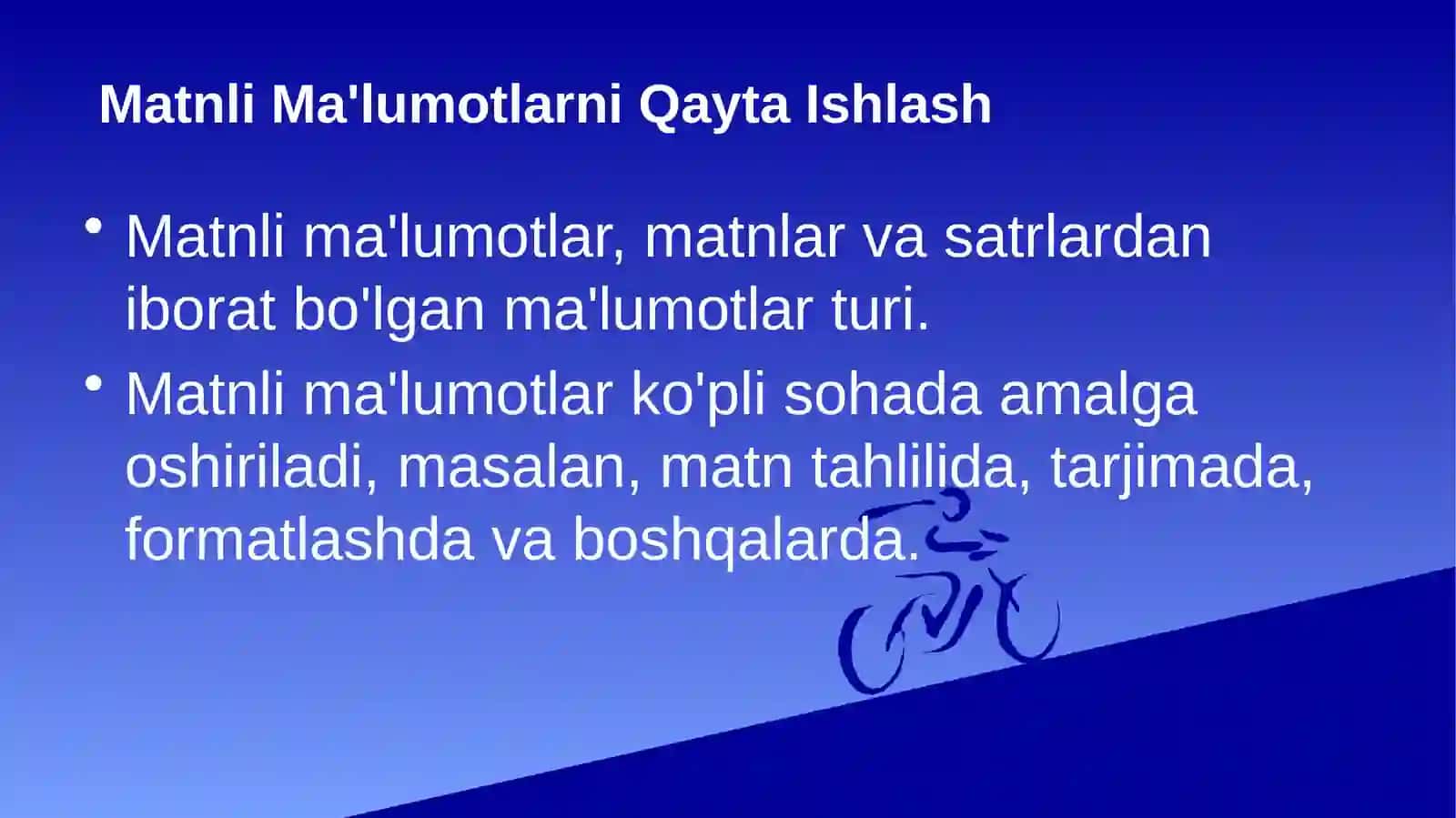 Matnli ma’lumotlarni qayta ishlash dasturlarining imkoniyatlari 2