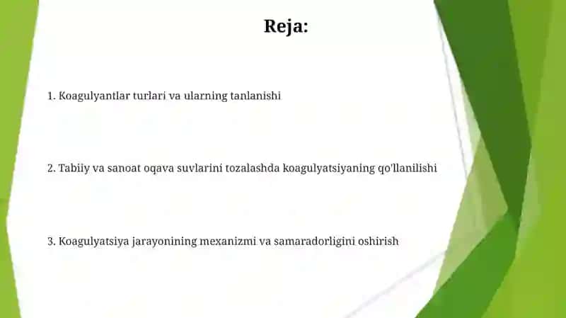 Tabiiy va sanoat oqava suvlarini tozalashda koagullanishni qo'llanilishi 2