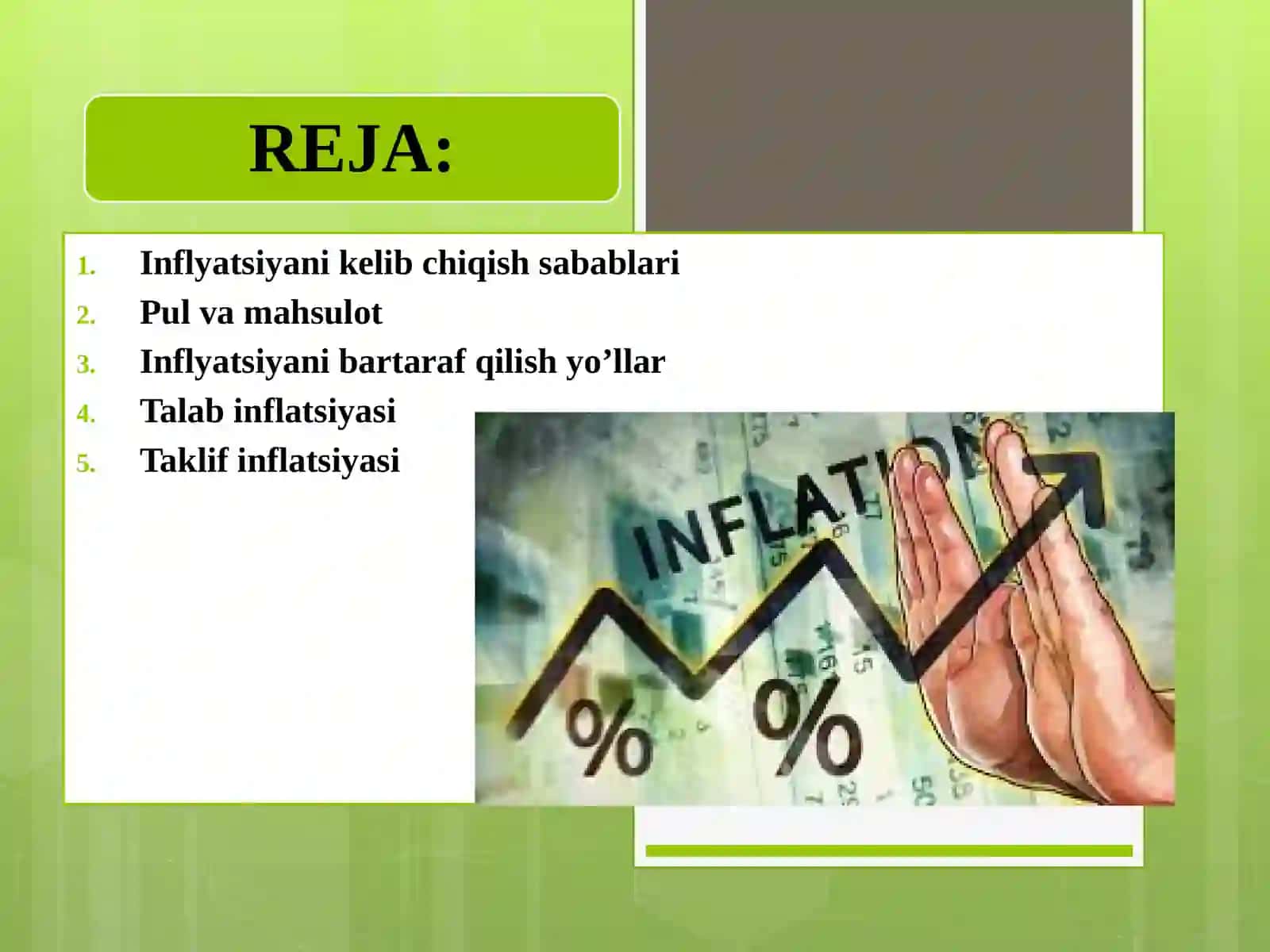 Inflyatsiya va uning Kelib chiqish sabablari 2