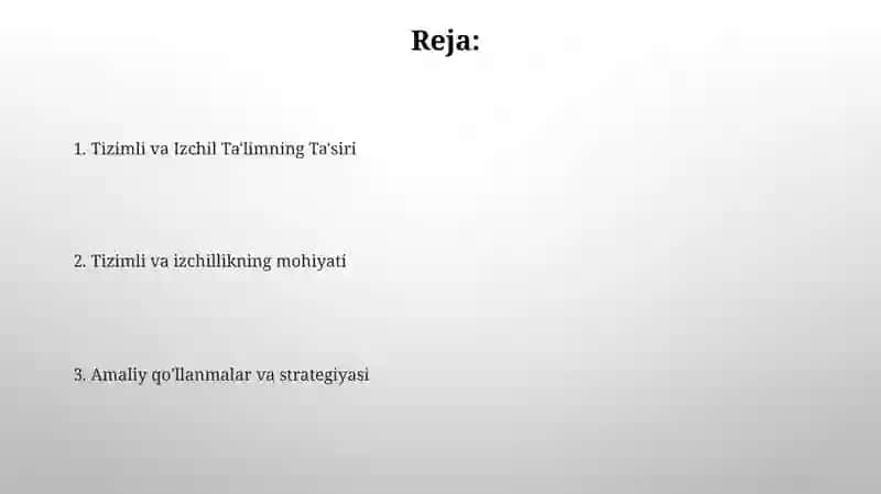 Taʼlimning tizimlilik va izchillik prinsipini amalga oshirish qoidalar 2