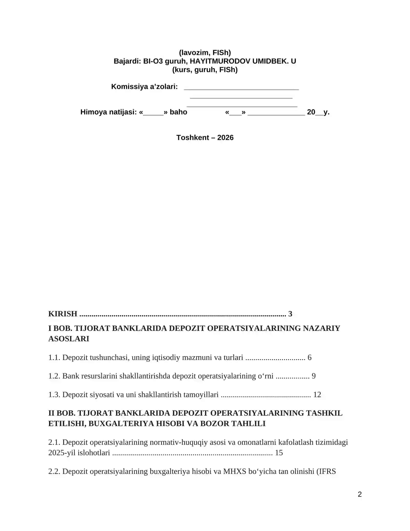 Tijorat banklarida iste’mol kreditlari hisobi 2