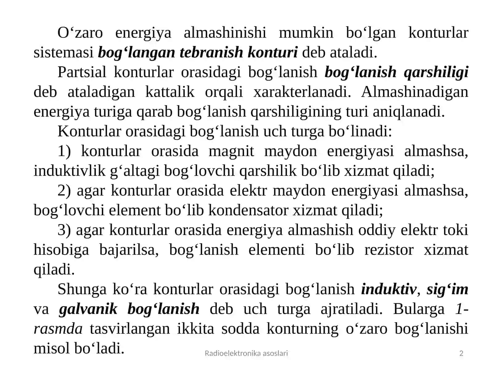 Bog‘lanish koeffitsientlari turlari 2
