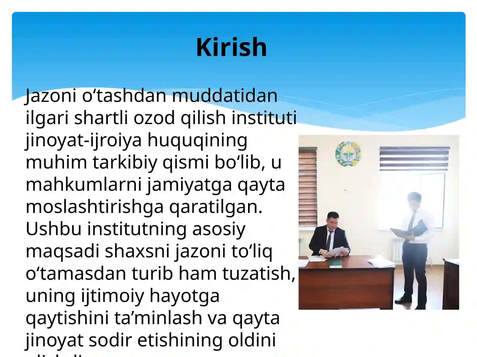 Jazoni o'tashdan muddatidan ilgari shartli ozod qilingan shaxslaring xulq atvori ustidan nazoratni amalga oshirish 2