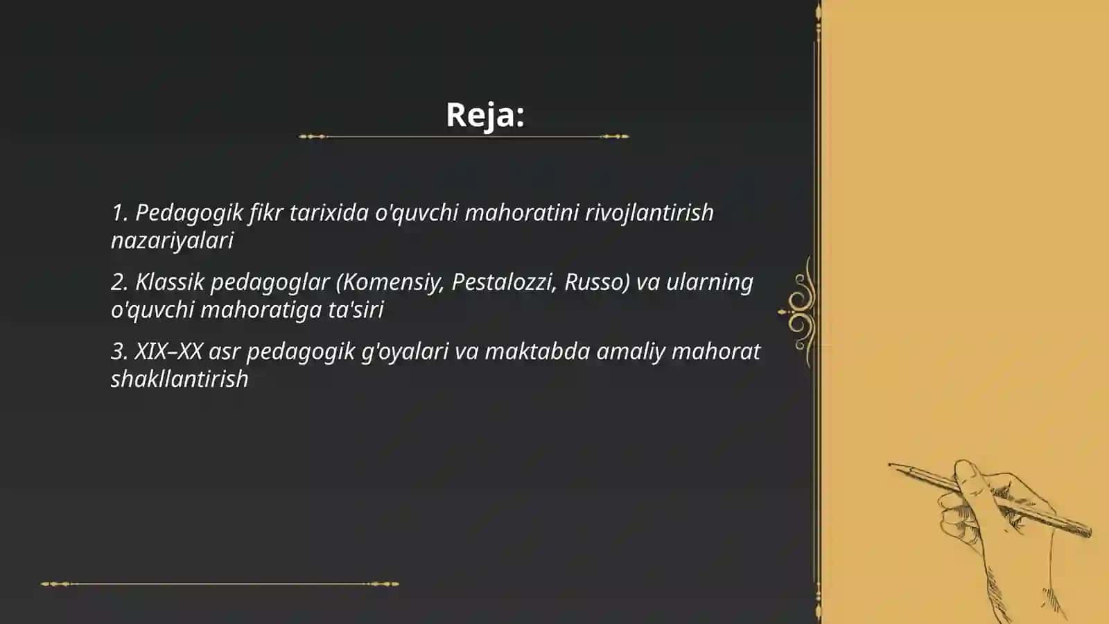 Pedagogik fikr tarixi va va maktab amaliyotida o'quvchi mahorati masalalari 2