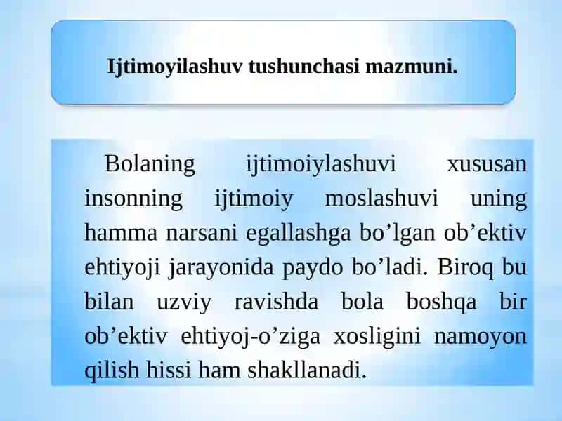 Ijtimoyilashuv tushunchasi mazmuni 2