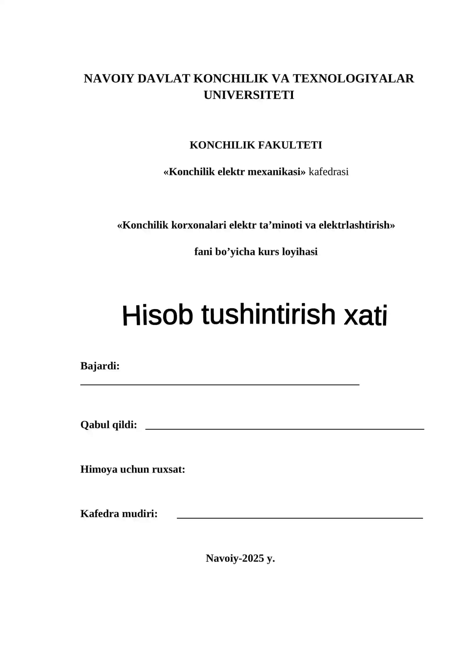 Konchilik korxonalarini elektrlashtirish kompleks mexanizatsiya 2