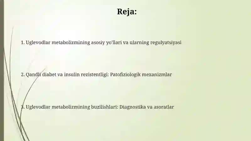 Karbonsuvlar almashinuvining patofizologiyasi 2