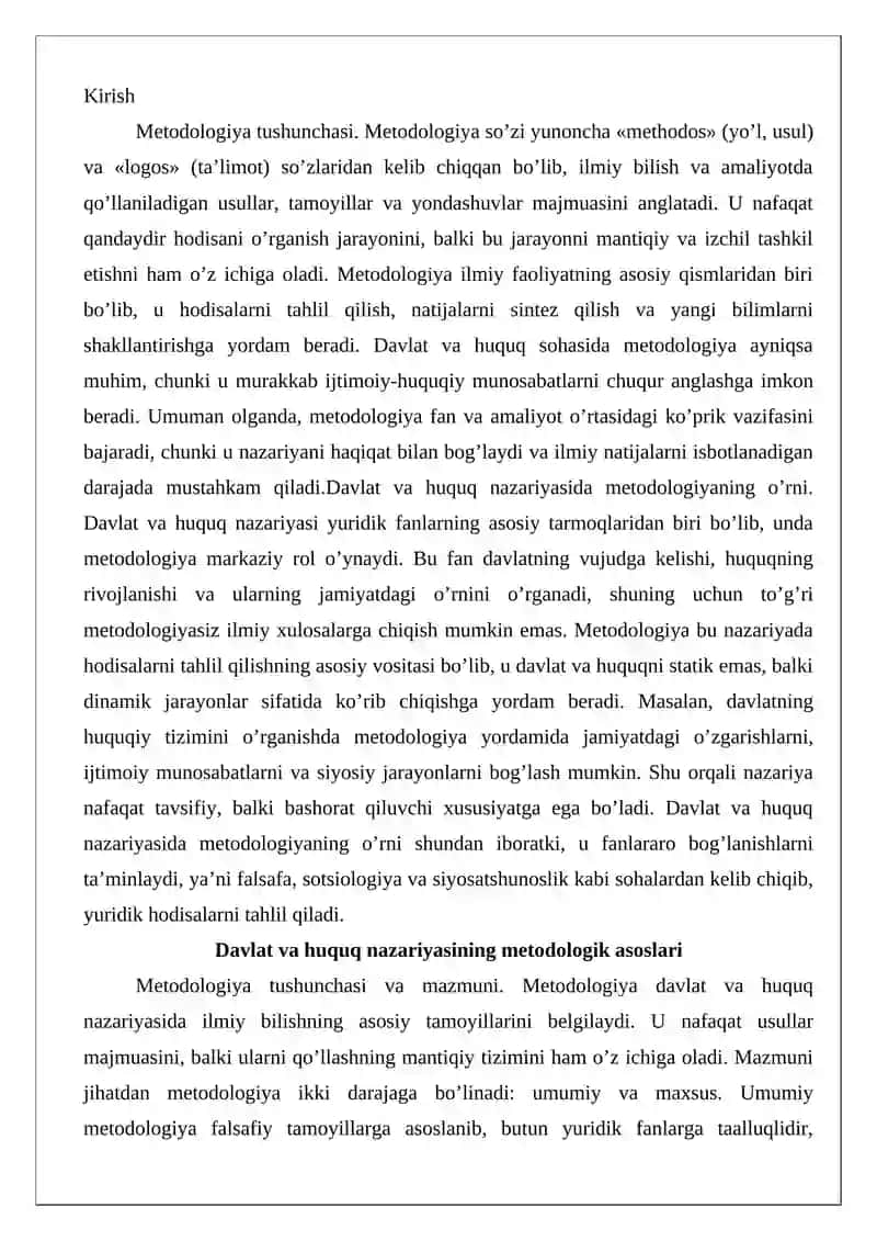 Davlat va huquq nazariyasining metodologik asoslari 2