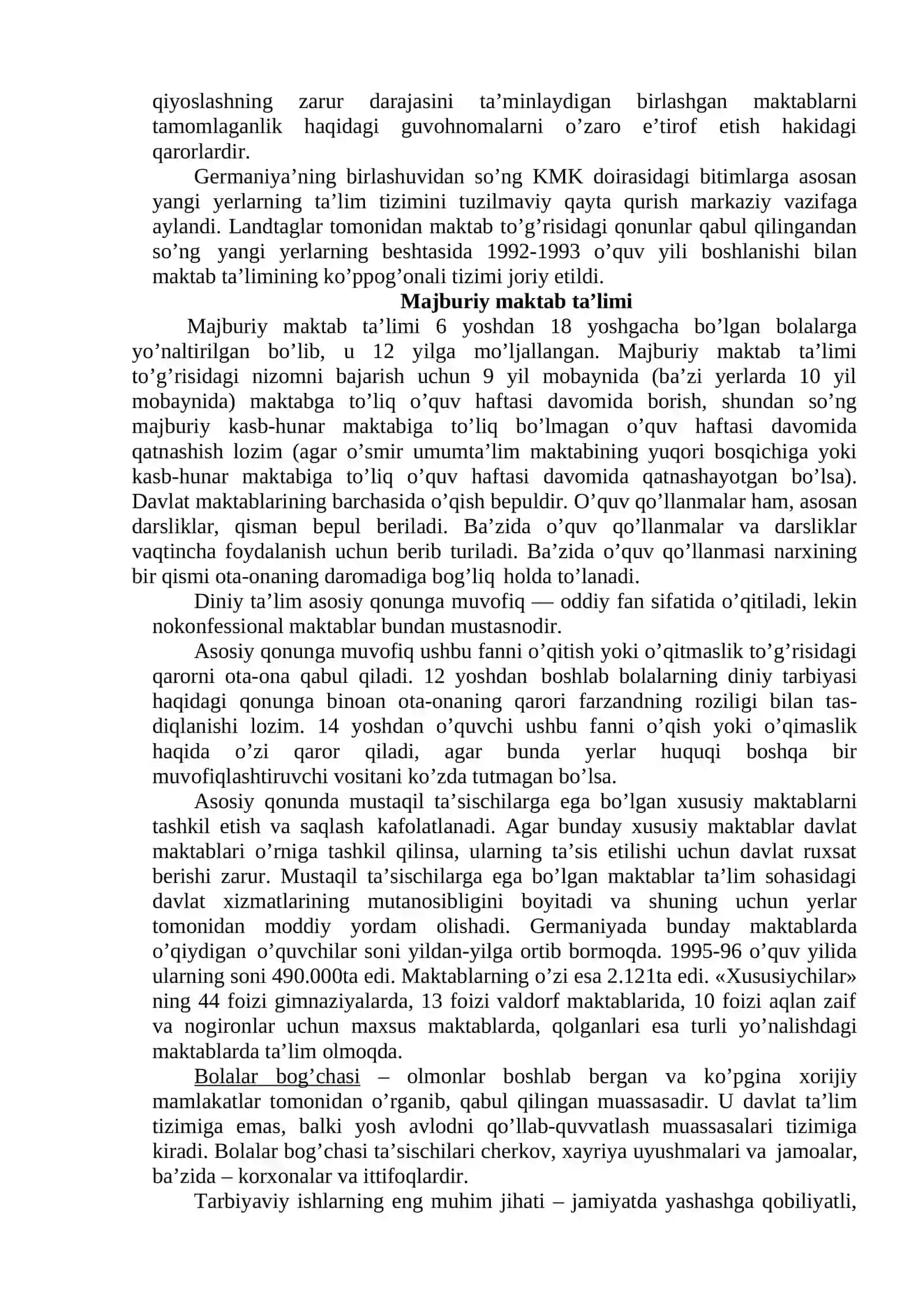 Yevropa mamlakatlarida ta’lim-tarbiya masalalarining olib borilishi va qiyosiy tahlili 2
