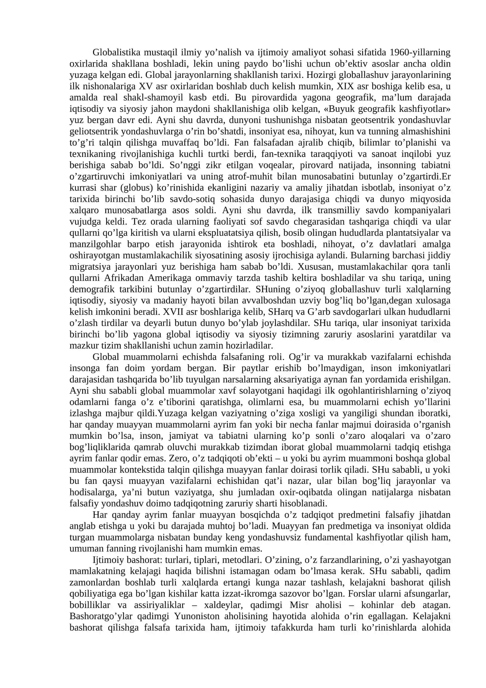 Global jarayonlar va barqaror taraqqiyot falsafasi 2