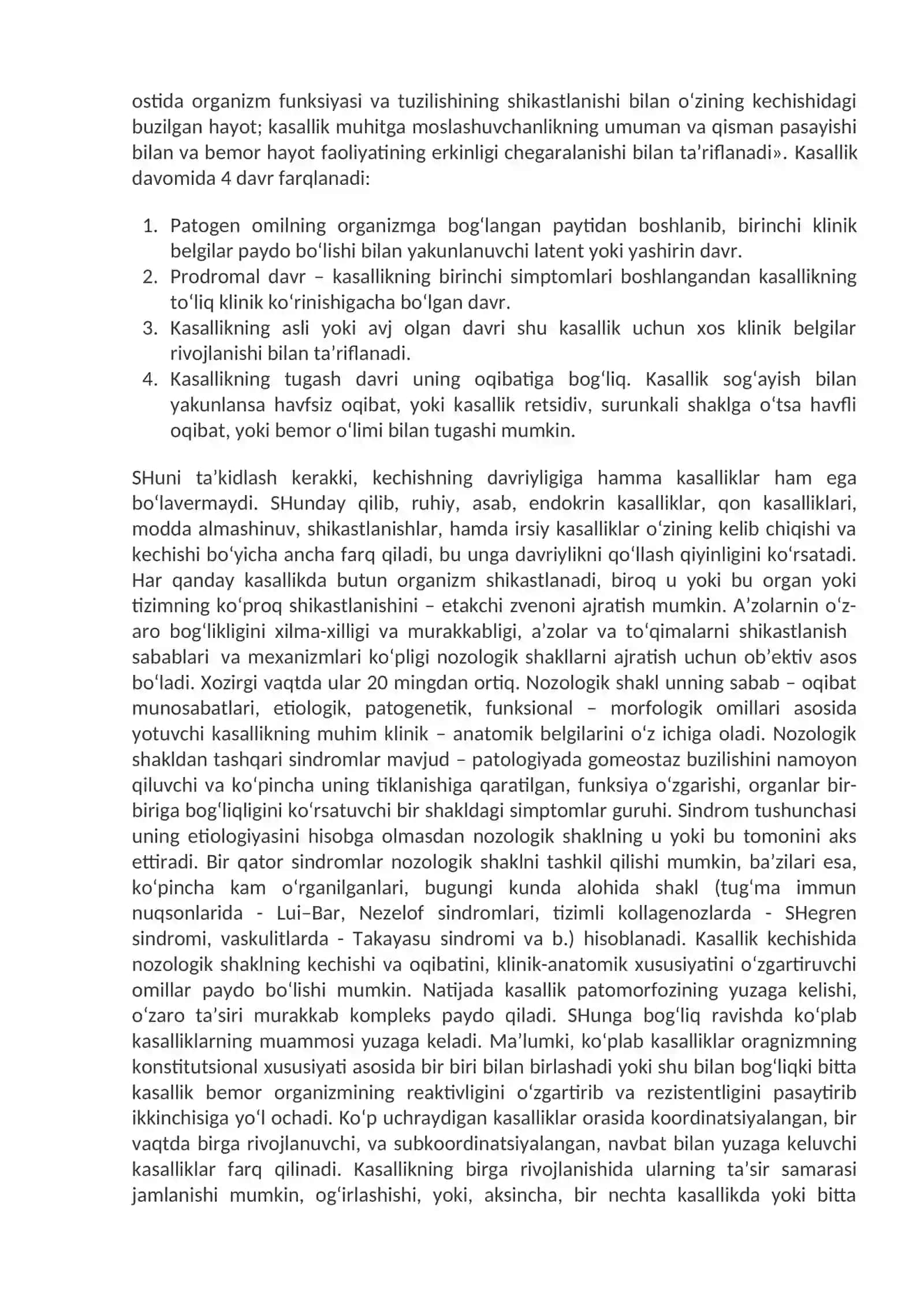 Patologoanatomik diagnoz, uni tuzish qonun-qoidalari. Kasalliklar nomenklaturasi va klassifikatsiyasi. Patologoanatomik epikriz va tanatogenez. O‘lim sababining tibbiy guvohnomasi va uni rasmiylashtirish qoidalari 2