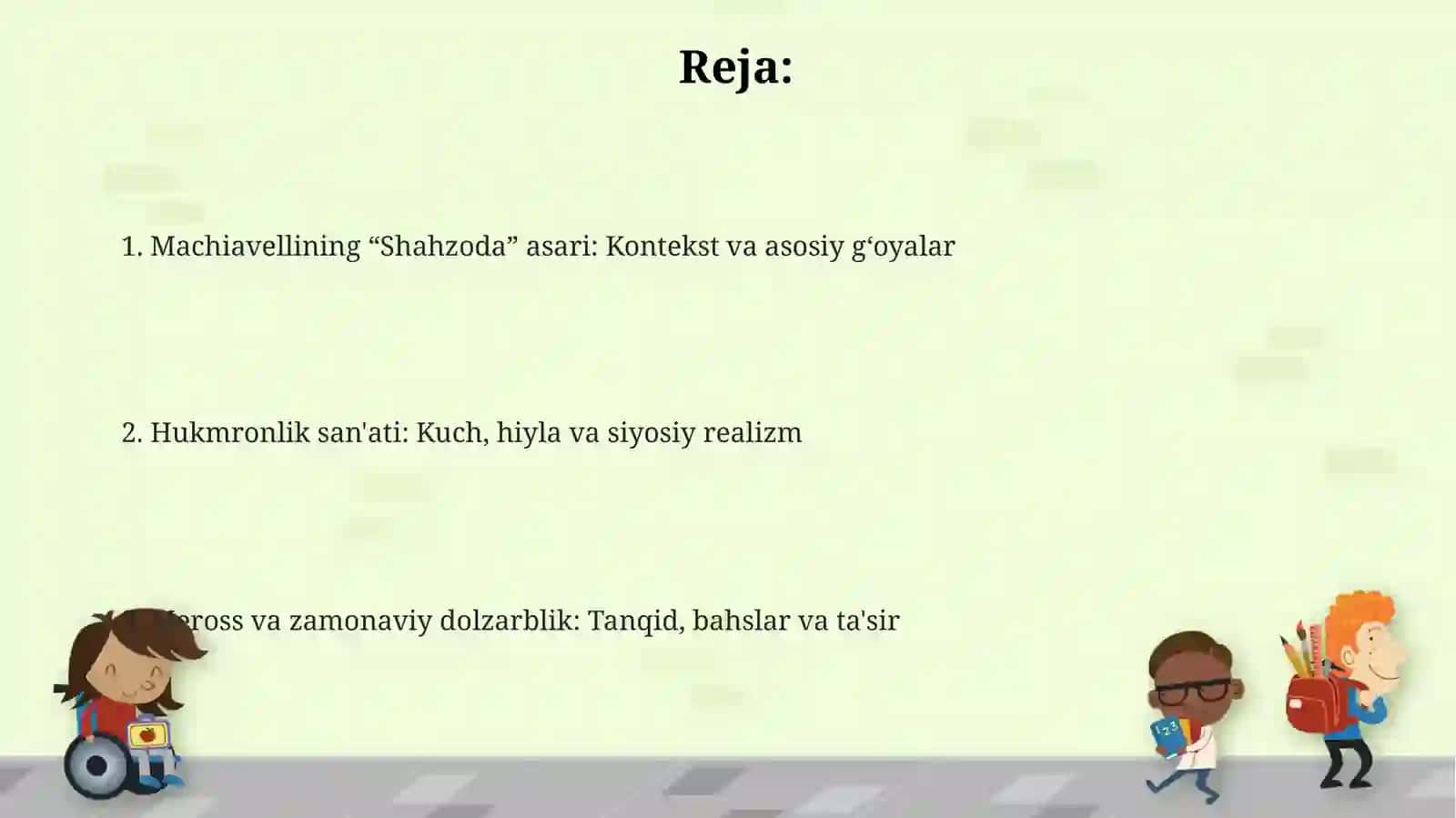 Makiavellining “Xukmdor” asari bo`yicha taqdimot tayyorlash 2