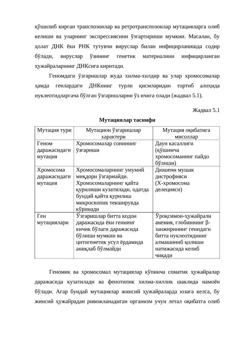 ГЕНЕТИК ЎЗГАРУВЧАНЛИКНИНГ МОЛЕКУЛЯР МЕХАНИЗМЛАРИ 2