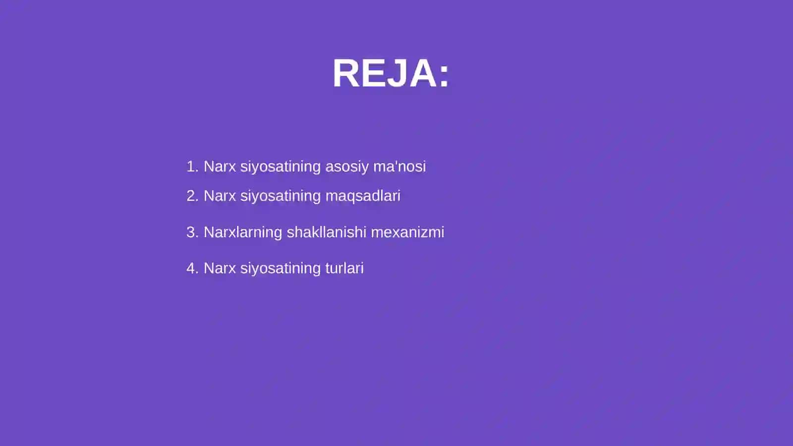 Narx siyosati 2