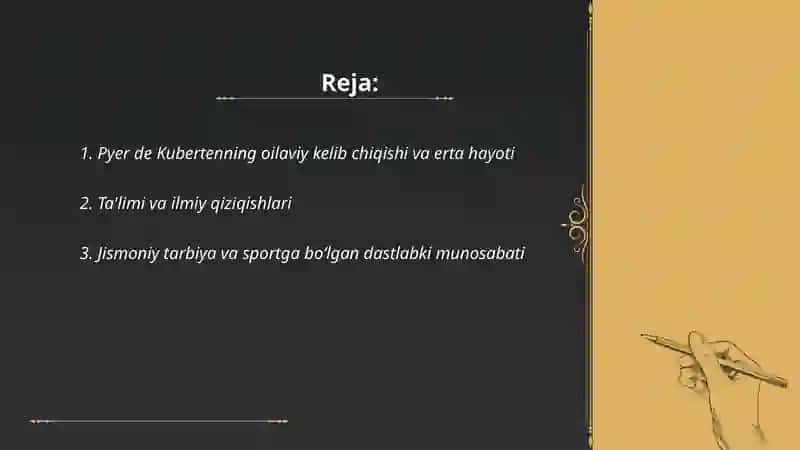 Pyer de Kuberten hayoti va ijodi 2