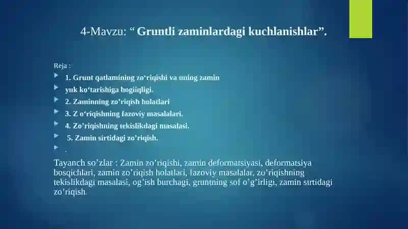 MUHANDISLIK GEOLOGIYASI VA GRUNTLAR MEXANIKASI 2
