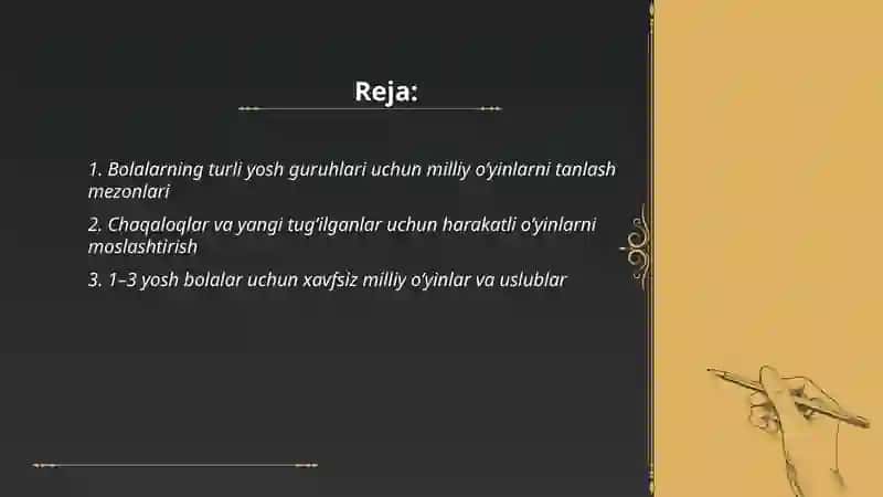 Milliy va harakatli o’yinlarni bolani yoshiga mos holda tanlash va o’tkazish 2