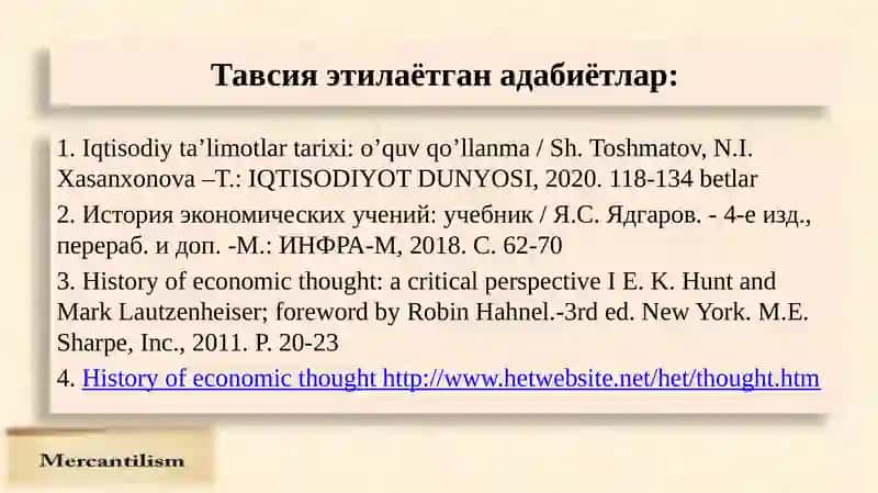 Меркантилизмнинг вужудга келиши ва ривожланиш босқичлари 2