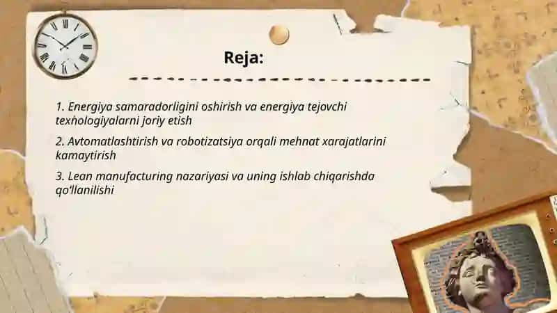Sanoatda ishlab chiqarish xarajatlarini kamaytirish yo‘nalishlari 2