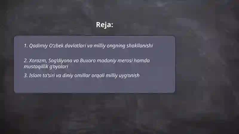 O'zbekistonda mustaqillik g'oyalarining tarixiy asoslari 2