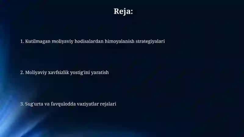 Kutilmagan moliyaviy hodisalardan himoyalanish strategiyalari 2