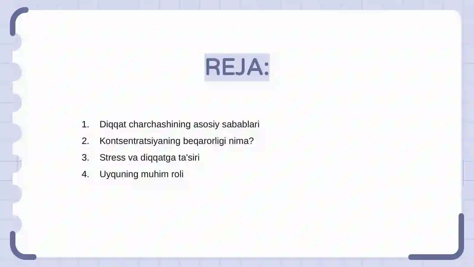 Diqqatning charchashi va kontsentratsiyaning beqarorligi 2